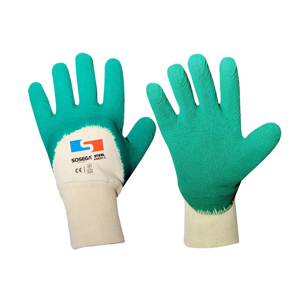 Scan Guanti In PVC 27 Cm, Rivestiti, Con Fodera In Cotone, Resistenti A Oli E Prodotti Chimici, EN388